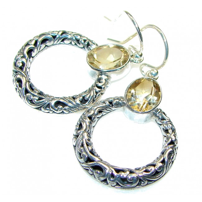 Delicate!! Yellow Citrine Sterling Silver earrings