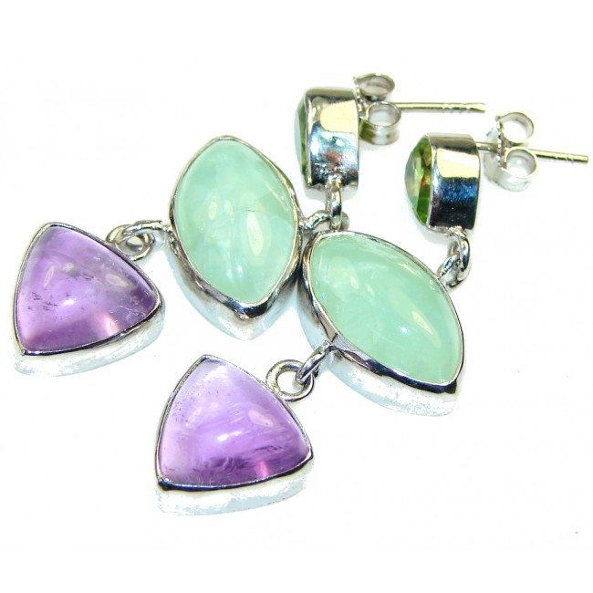 Amazing!! Purple Amethyst Sterling Silver earrings