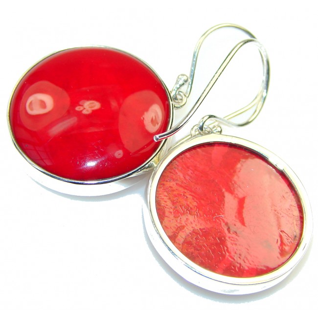 Lovely!! Fossilized Coral Sterling Silver earrings