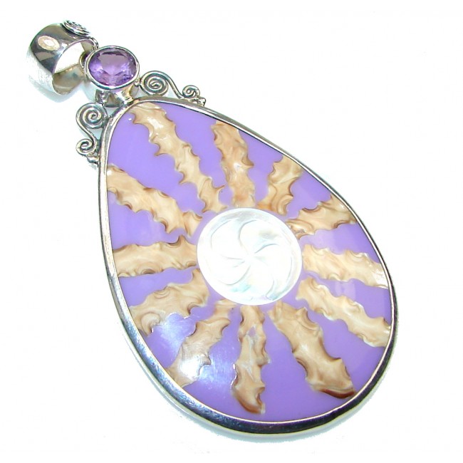 Fabulous Purple Ocean Shell Sterling Silver Pendant