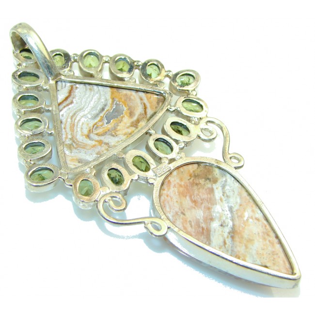 Awesome Montana Agate Sterling Silver Pendant