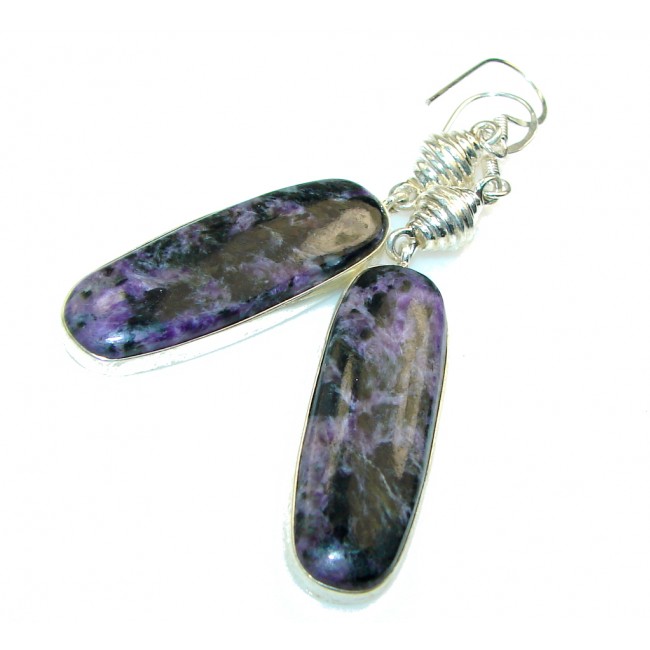 Lavender Secret!! Purple Charoite Sterling Silver earrings