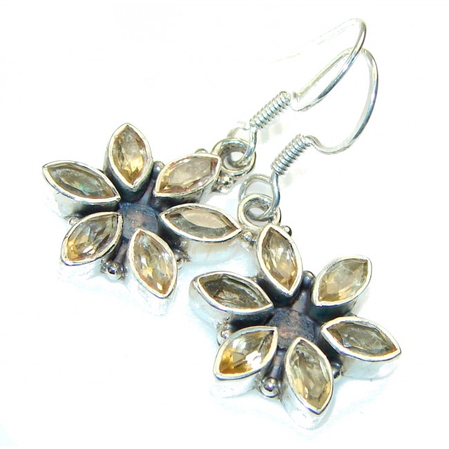 Delicate!!! Yellow Citrine Sterling Silver earrings