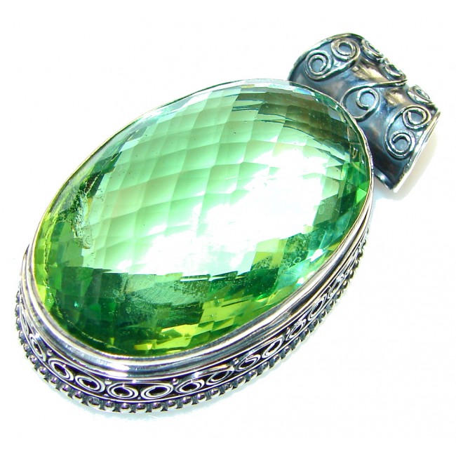 Awesome Green Quartz Sterling Silver Pendant