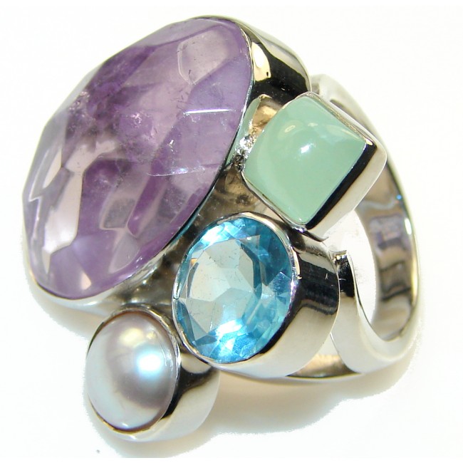 Lavender Dreams!! Purple Amethyst Sterling Silver ring s. 7