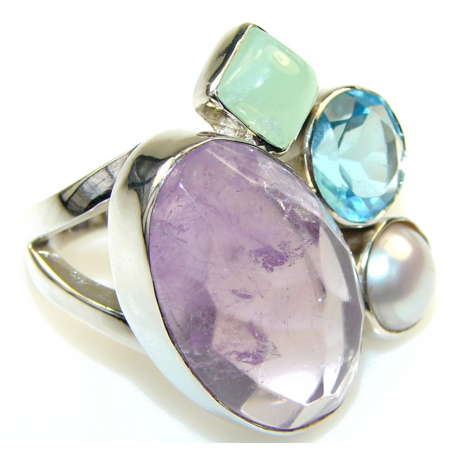 Lavender Dreams!! Purple Amethyst Sterling Silver ring s. 7