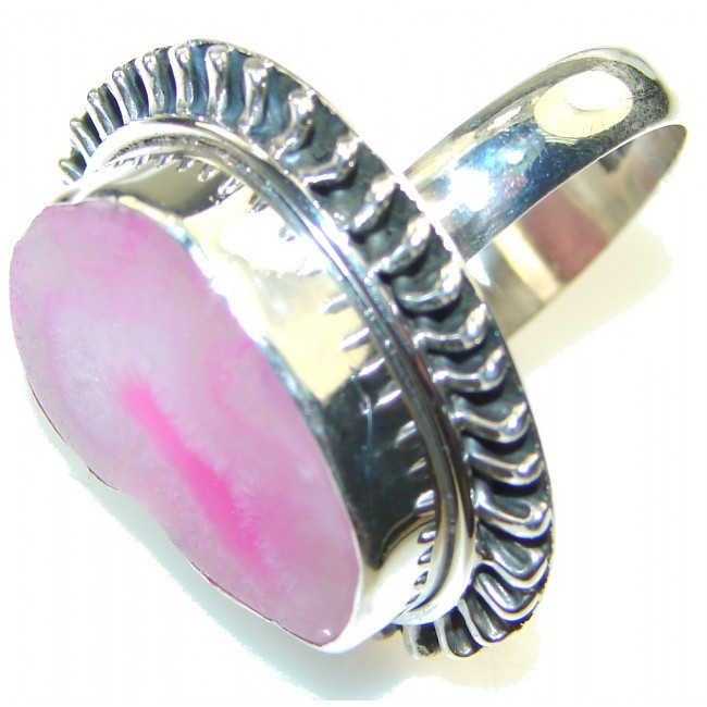 Princess!! Pink Agate Sterling Silver ring s. 9