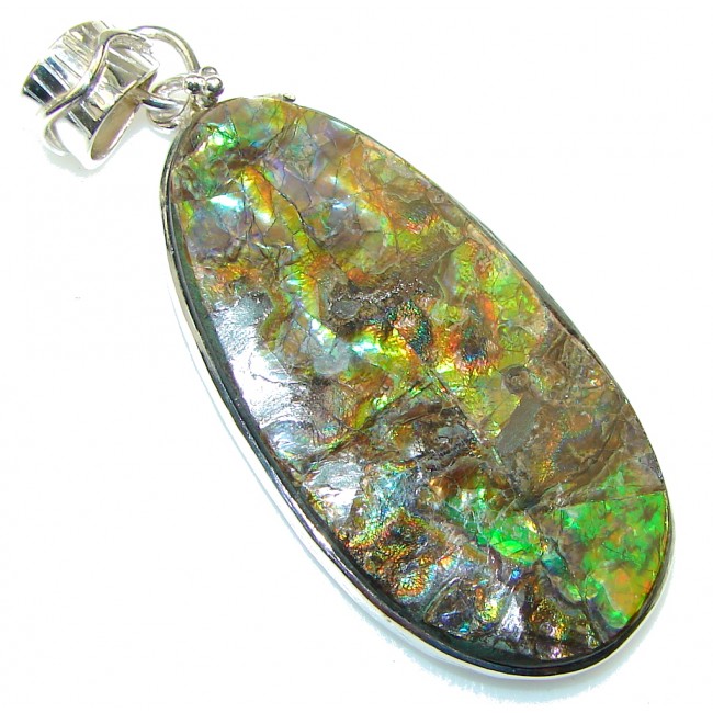 Incredible Style! Ammolite Sterling Silver Pendant
