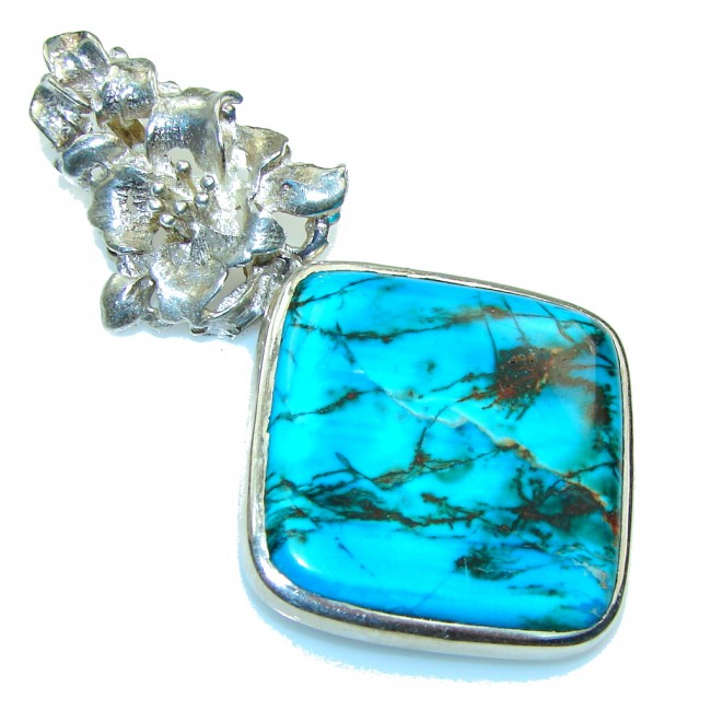 Clectric Blue Ithaca Peak Turquoise Sterling Silver Pendant