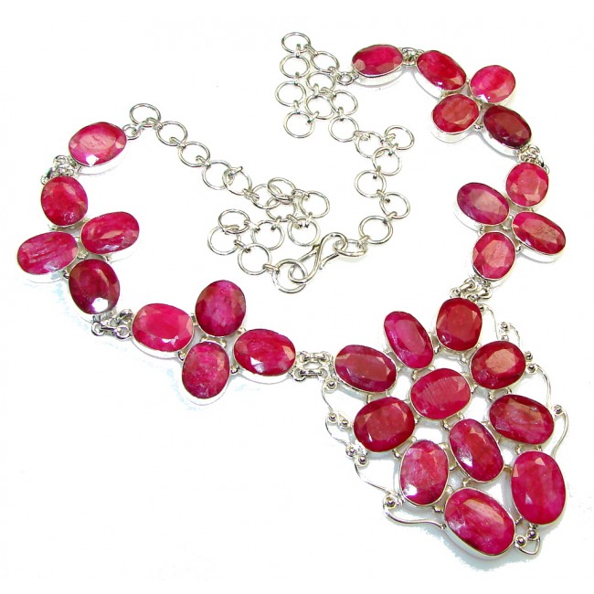 Natural Beauty!! Pink Ruby Sterling Silver necklace