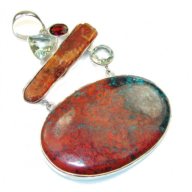 Large! Excellent Red Sonora Jasper Sterling Silver Pendant