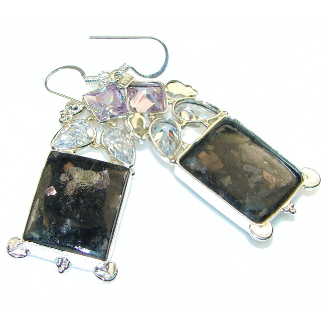 Fantastic!! Black Obsidian Sterling Silver earrings