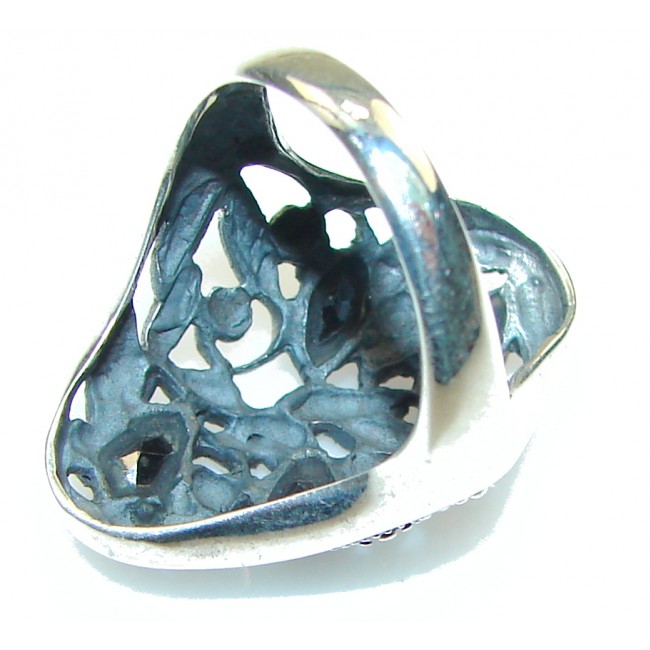 Very Unusual Hematite Sterling Silver Ring s. 6 1/2