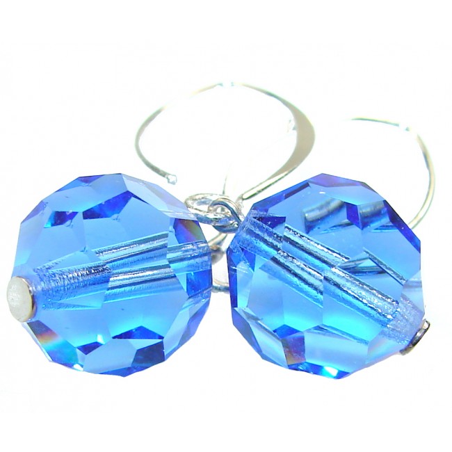 Fashion!! Blue Quartz Sterling Silver earrings