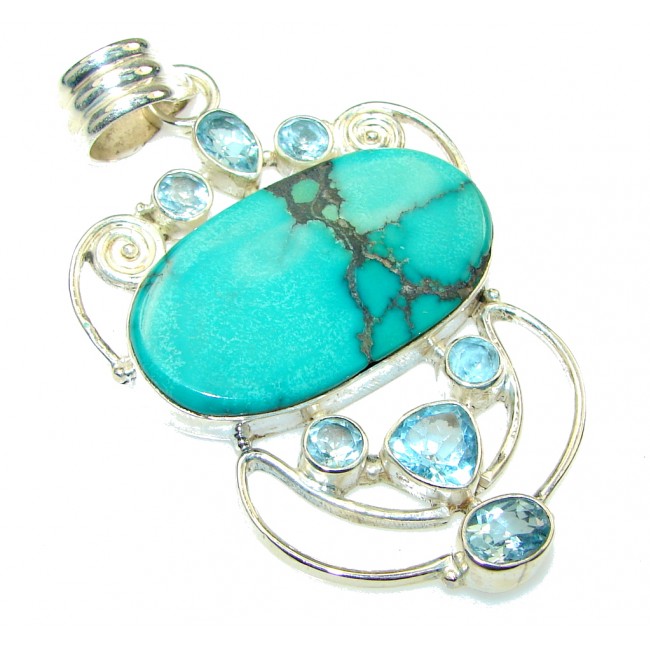 Regal Blue!! Turquoise Sterling Silver Pendant