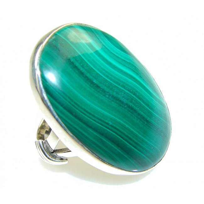Perfect! AAA Green Malachite Sterling Silver ring s. 6