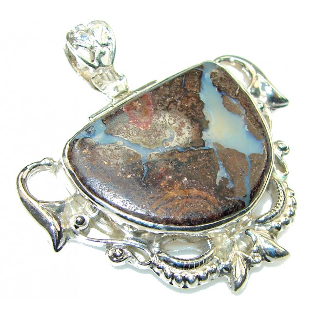 Classy!! Boulder Opal Sterling Silver Pendant