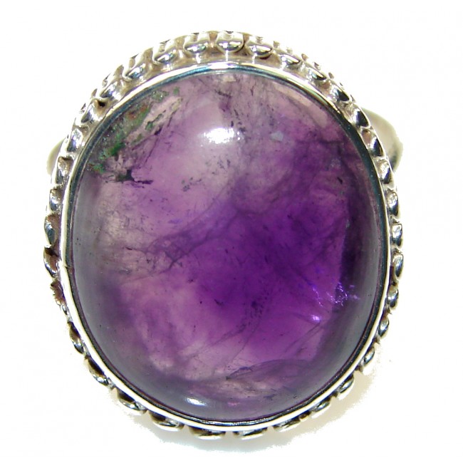 Natural! Purple Amethyst Sterling Silver Ring s. 11