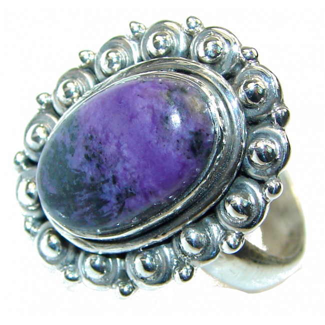 Excellent!! Purple Charoite Sterling Silver Ring s. 8 1/2
