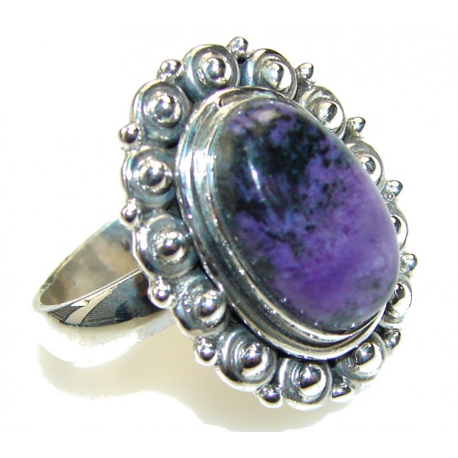 Excellent!! Purple Charoite Sterling Silver Ring s. 8 1/2