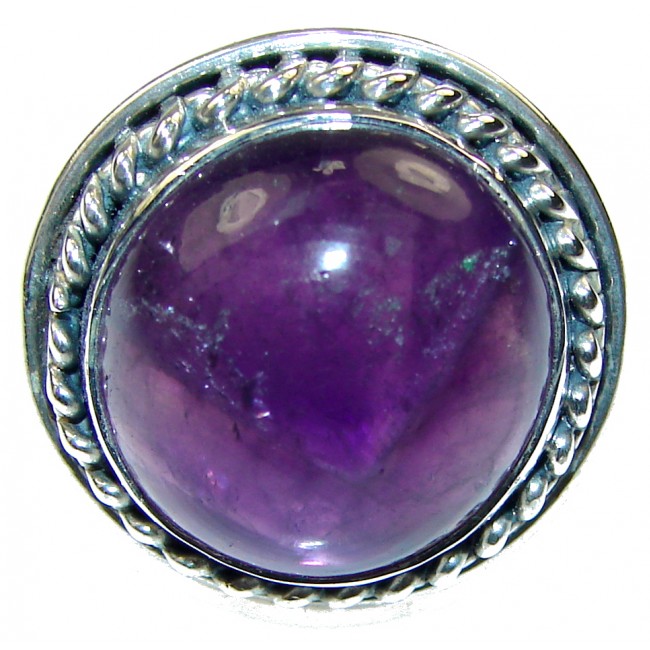 Secret!! Purple Amethyst Sterling Silver Ring s. 8