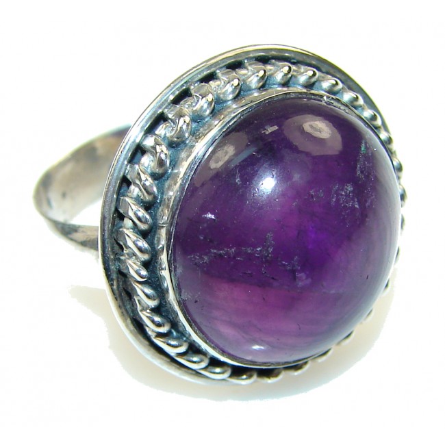 Secret!! Purple Amethyst Sterling Silver Ring s. 8