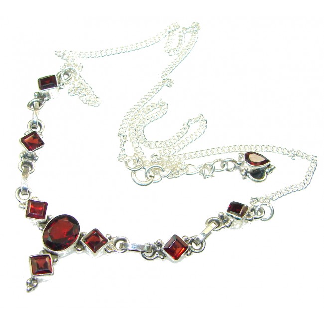 The One! Red Garnet Sterling Silver necklace
