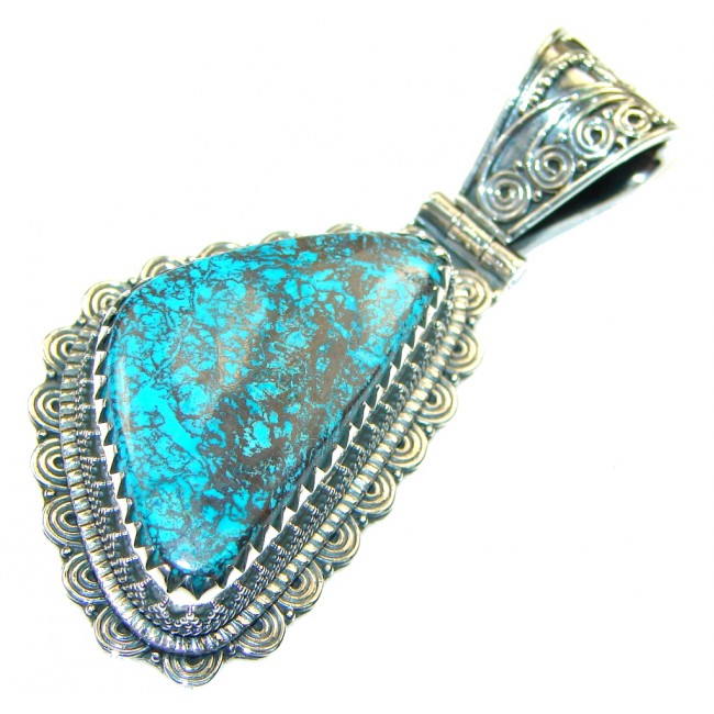 Amazing Blue Azurite Sterling Silver Pendant