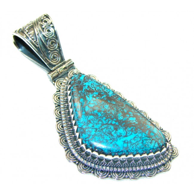Amazing Blue Azurite Sterling Silver Pendant