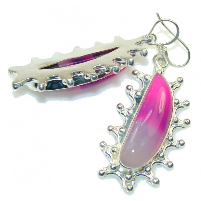 Fabulous!! Pink Botswana Agate Sterling Silver earrings