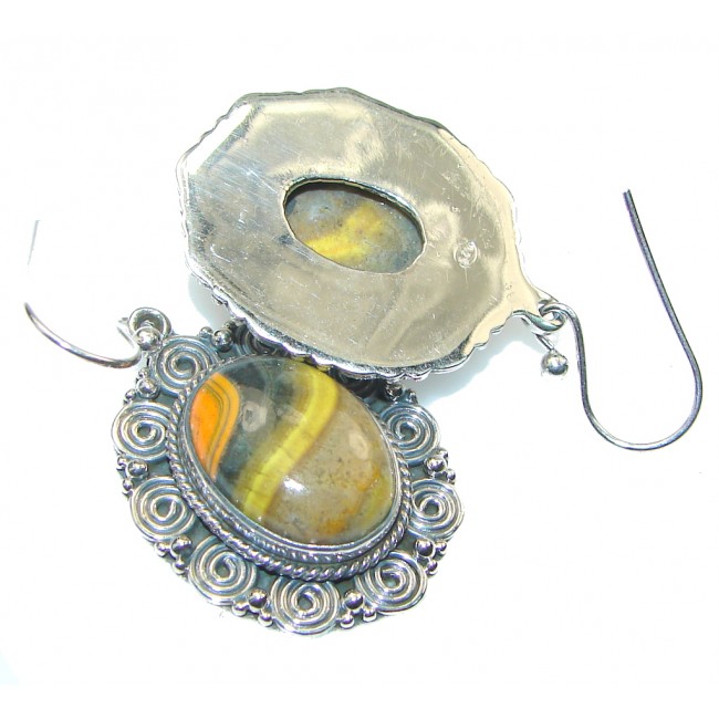 Excellent!! Yellow Bumble Bee Jasper Sterling Silver earrings