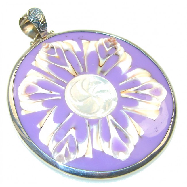 Amazing Purple Shell Sterling Silver Pendant