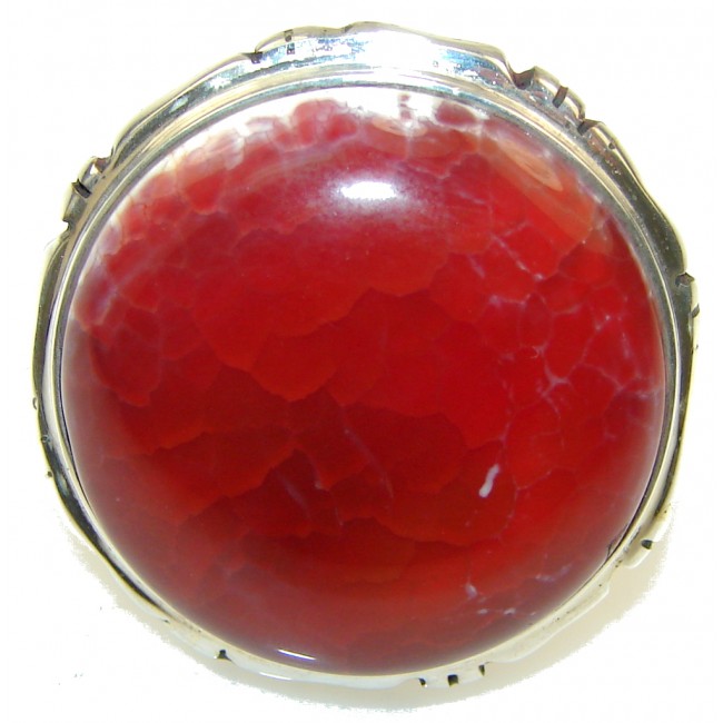 Perfect! Mexican Fire Agate Sterling Silver ring s. 8