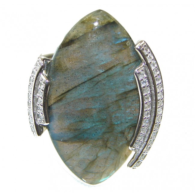 Exclusive!! Blue Labradorite Sterling Silver ring s. 11 1/4