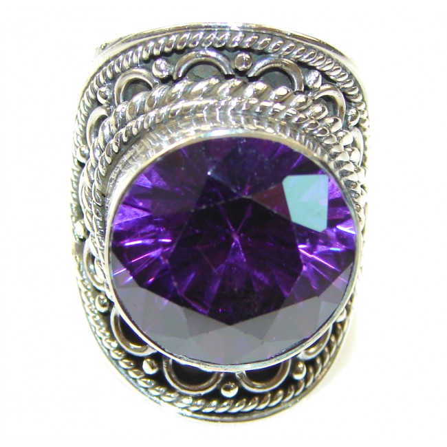 Amazing! Purple Alexandrite Quartz Sterling Silver Ring s.6 1/4