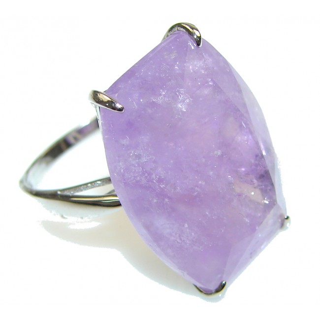 Just Perfect! Purple Amethyst Sterling Silver ring; size 9 1/4