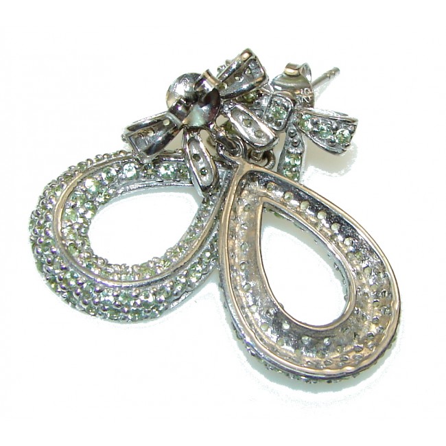 Perfect Gift! Green Peridot Sterling Silver earrings