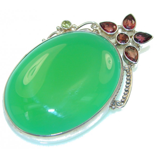 Green Island! Agate Sterling Silver Pendant
