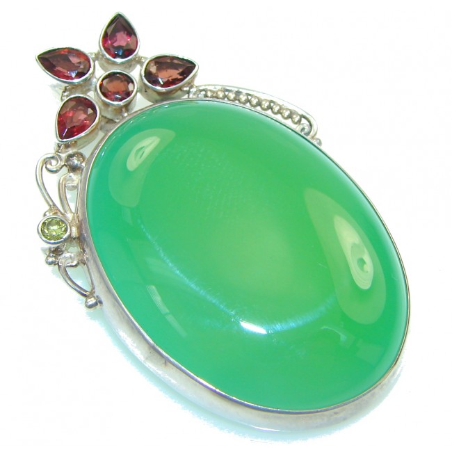 Green Island! Agate Sterling Silver Pendant