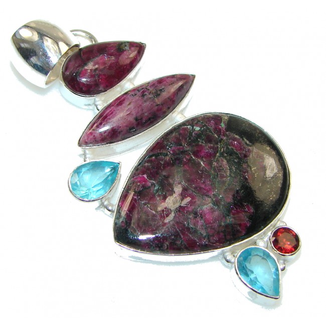 Big! Russian Eudialyte Sterling Silver Pendant
