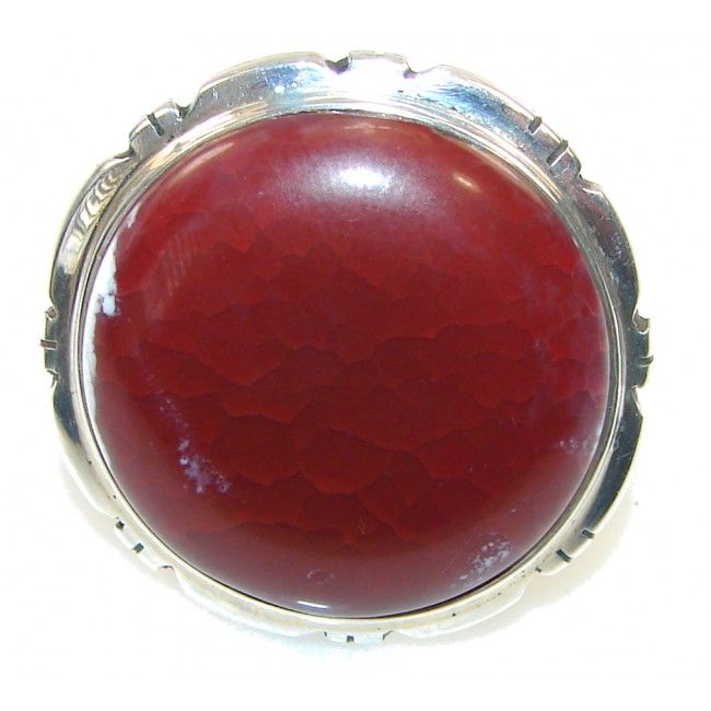 Secret! Mexican Fire Agate Sterling Silver ring s. 7 1/2