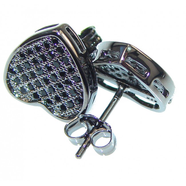 Lovely Black Spinel Silver Sterling earrings