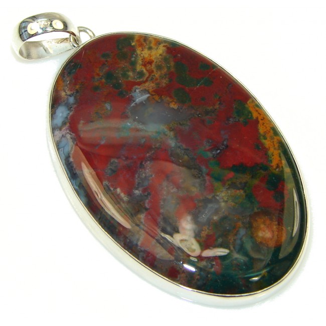 Huge Pure Perfection AAA Moss Agate Sterling Silver Pendant