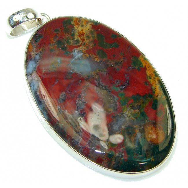 Huge Pure Perfection AAA Moss Agate Sterling Silver Pendant