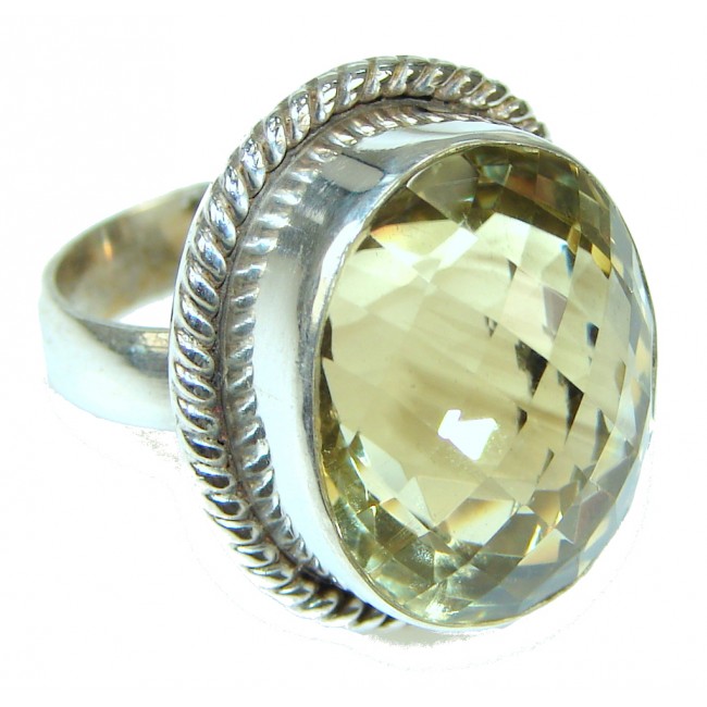 Love And Appreciation!! Yellow Citrine Sterling Silver Ring s. 7 1/2