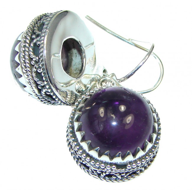 Awesome Purple Amethyst Sterling Silver earrings