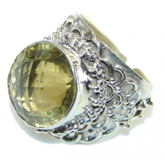 Makes A Good Choice! AAA Yellow Citrine Sterling Silver Ring s. 9 - Adjustable