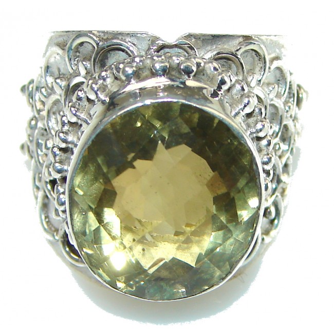 Makes A Good Choice! AAA Yellow Citrine Sterling Silver Ring s. 9 - Adjustable