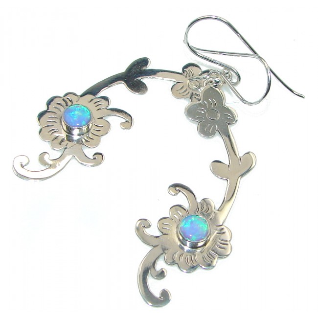 Delicate Coral Reefs! Fire Opal Sterling Silver earrings