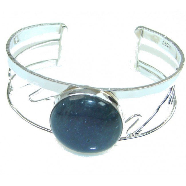 Natural Beauty! AAA Labradorite Hammered Sterling Silver Bracelet / Cuff